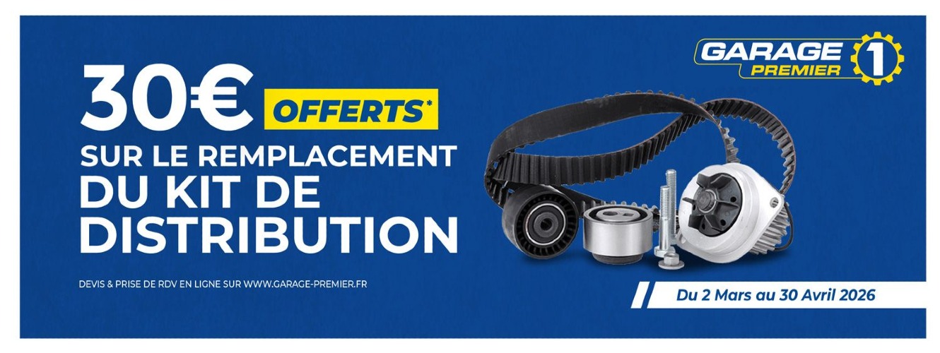 30€ offerts* sur le remplacement du kit de distribution